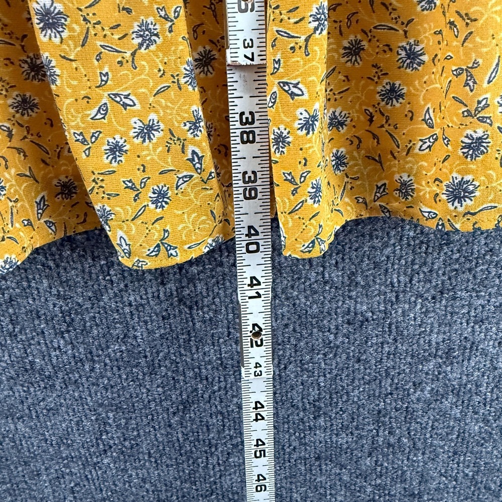 Charlie Paige Dress Small Yellow Floral Tiered Prairie Boho Cottagecore Peasant - Picture 11 of 11